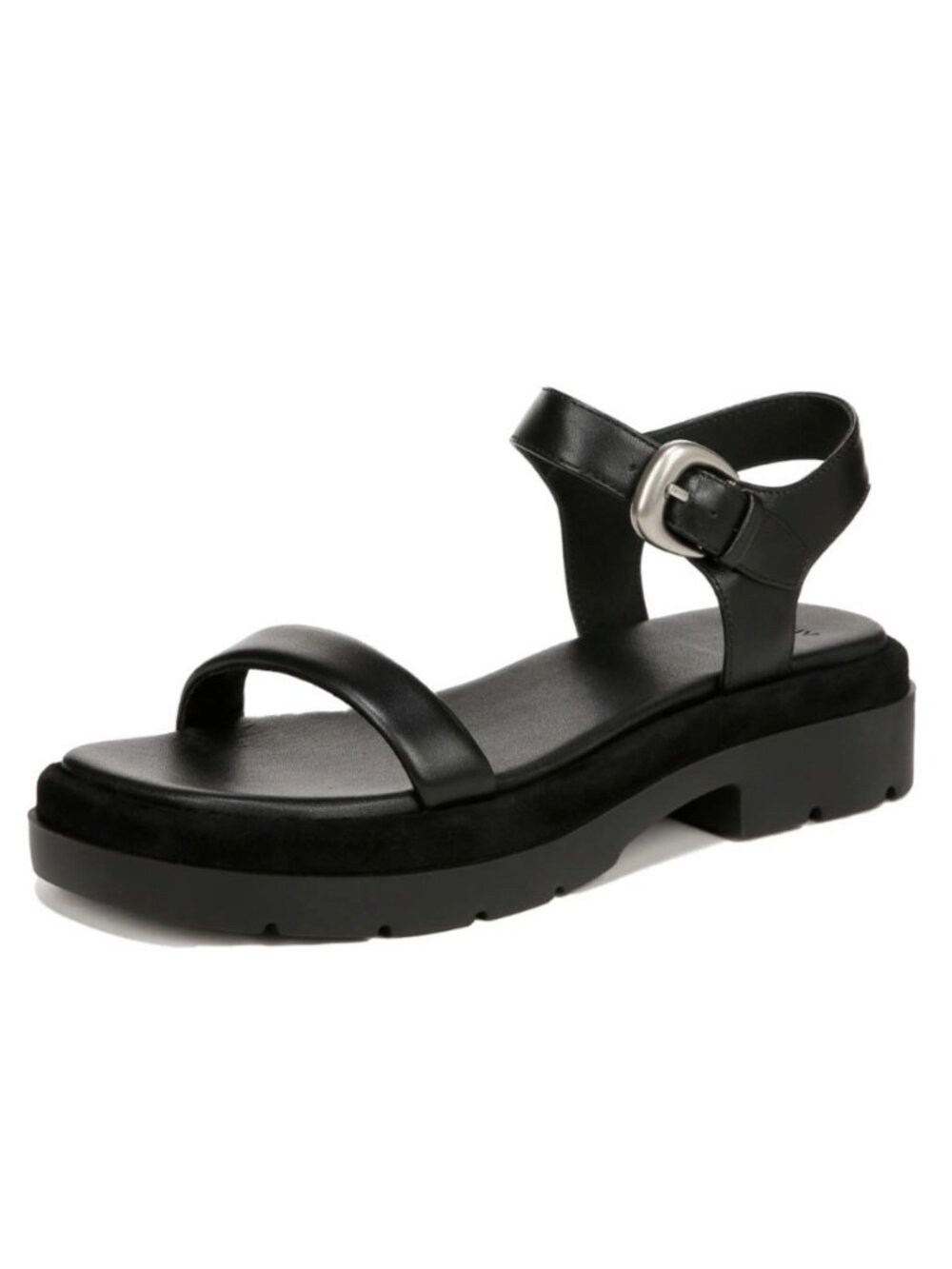 Vince Heloise Women's Ankle Strap Leather Platform Sandals in Black Size 9